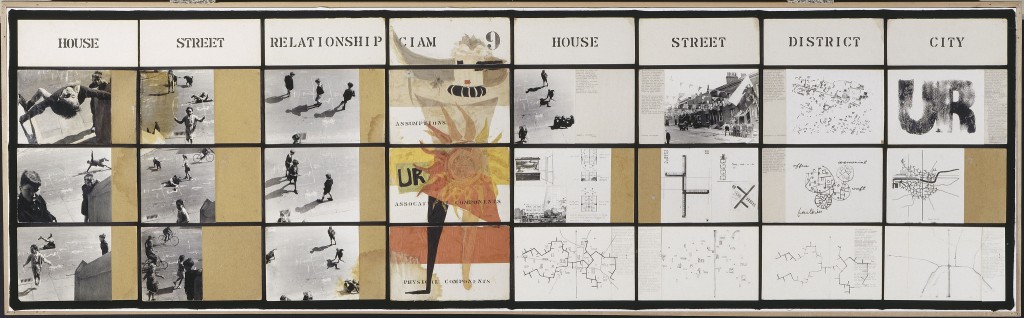 דימויים של ילדים אינם נפוצים בהצגות אדריכליות, התמונה שהוציאה את קוזולבסקי למסע המחקר (A&P Smithson, Urban Reidentification Grille, CIAM 1953)